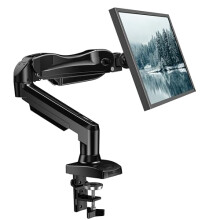 Single Monitor Arm Desk Mount for 13 to 32 inch Screens, Tool Free Height Adjustable Monitor Stand with Tilt Swivel Rotate, 75 & 100mm VESA Mount,
