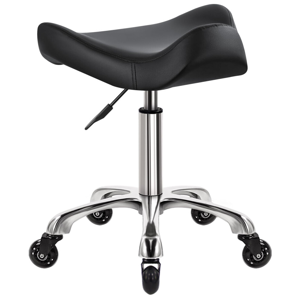 Heavy Duty Home Office Stools With Wheels Swivel Adjustable Stool With Ergonomic Thicker PU Leather Seat Stool Chair For Kitchen Drafting Beauty Lab