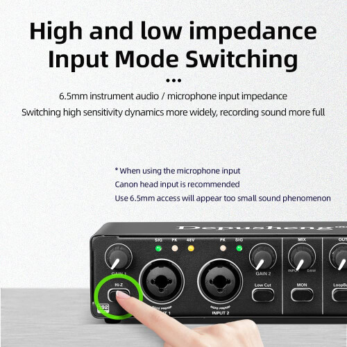 USB Audio interfaces Recording kit with audio interface, 48V handheld microphone and microphone suspension mount Support for PC recording, streaming 2