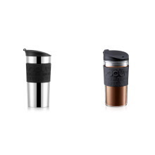 11068-01 Vacuum Travel Mug, 0.35 L - Small, Black & 11103-01S Travel Mug, Black, 0.35 litre