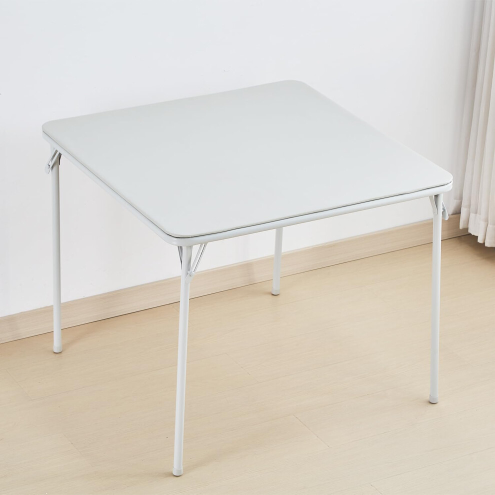 Folding Card Table,Square Dining Table for 4 People Foldable Card Game Table Portable for Indoor Outdoor 33"x33"(85x85cm)-White