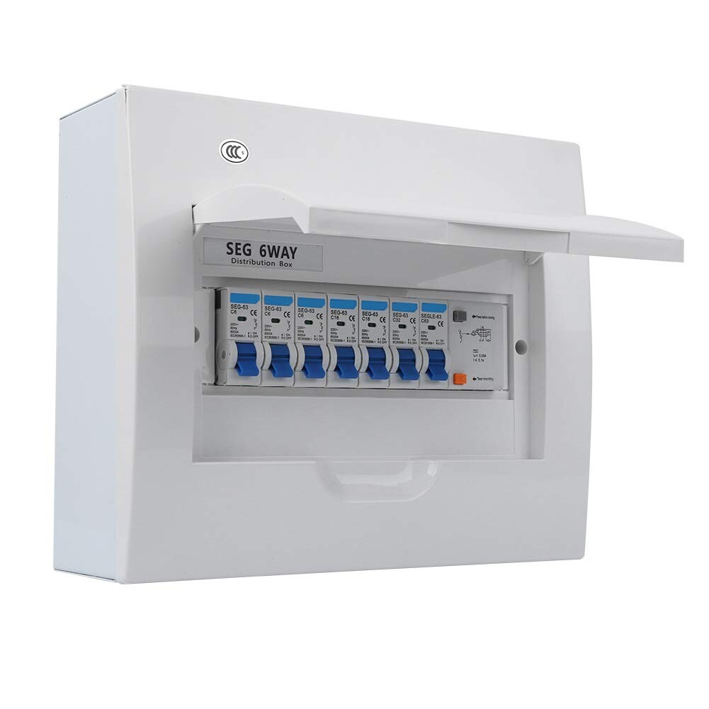 Garage Consumer Unit IP65 4 Way Fuse Box Fitted With RCD 63amp 30ma 1X6amp, 1X20amp & 2X32amp Mcbs - View #9