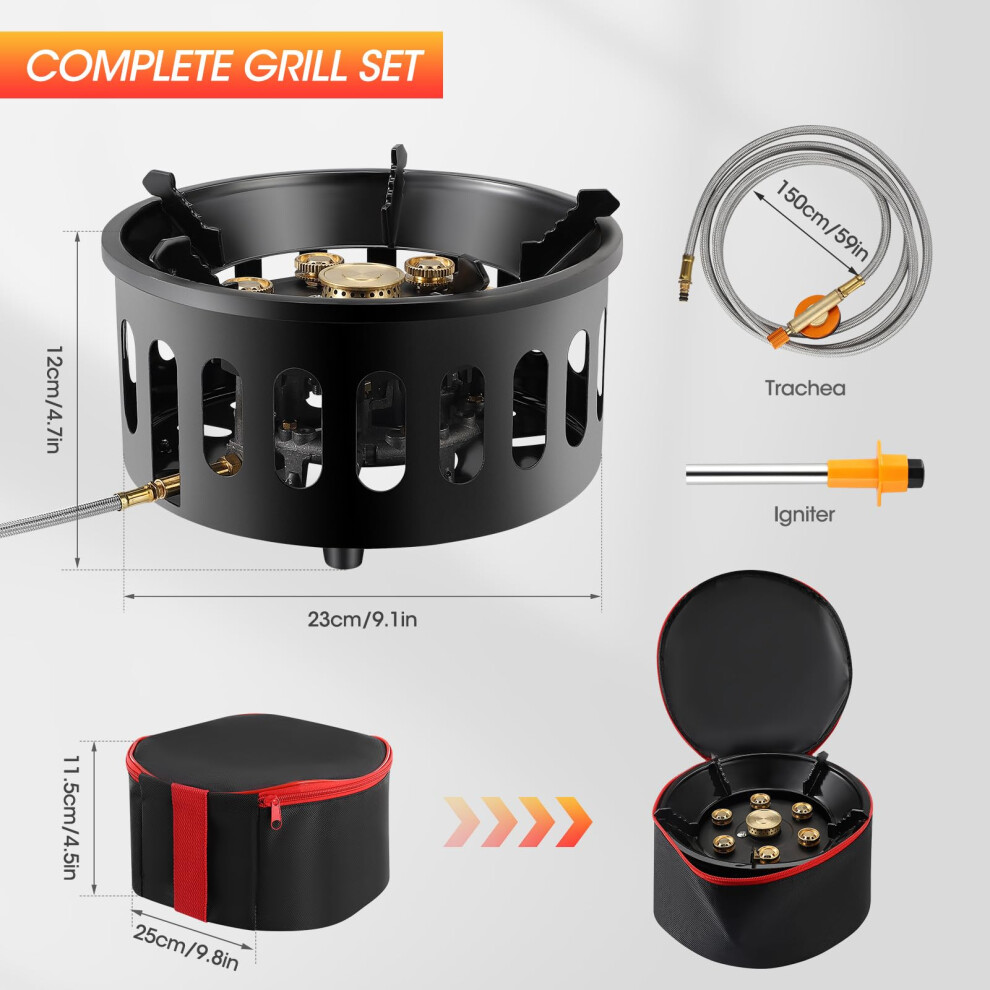 16800W Camping Gas Stove Adjustable Backpacking Stove Ultralight Big Fire Portable Propane Gas Stove Camping Gas Burner Stove for Hiking Camping on OnBuy