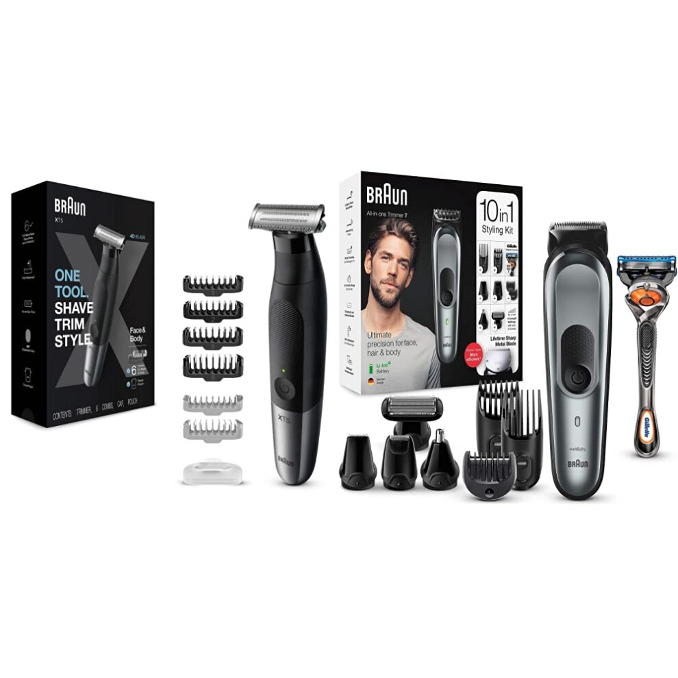 Series XT5 One Blade Hybrid Beard & Stubble Trimmer, Electric Shaver & All-in-one Trimmer 7 MGK7221, 10-in-1 Beard Trimmer for Men, Hair Clipper, for