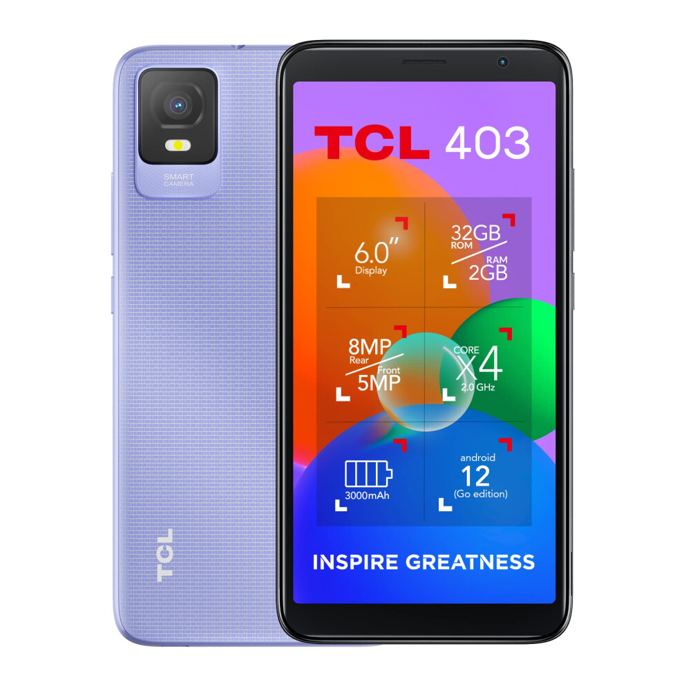 403 SMARTPHONE, 32GB plus 2GB RAM, 6.0 inches DISPLAY 3000 mAh - LAVENDER PURPLE (Renewed)