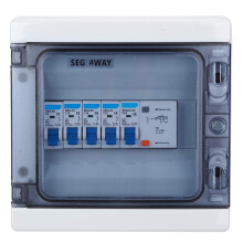 4 Way Mini Consumer Unit Circuit Breaker Panel, IP65 Protection Plastic Leakage Circuit Breaker, Circuit Breaker Box Fuse Board 63A 30mA RCD 4MCB 6A+2