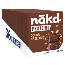 Cocoa Hazelnut Protein Bar - Vegan - Gluten Free - Healthy Snack, 45g (Pack of 36 bars)