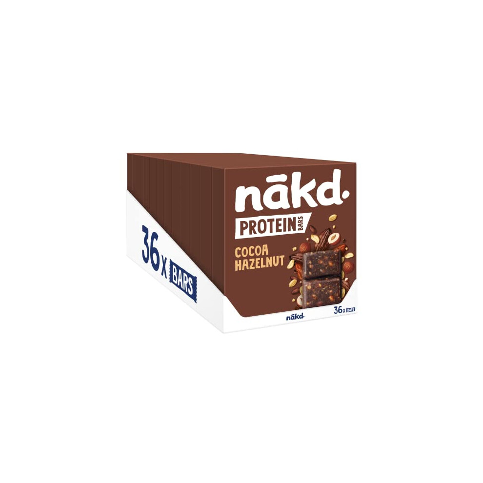 Nakd Cocoa Hazelnut Protein Bar - Vegan - Gluten Free - Healthy Snack, 45G (Pack Of 36 Bars)
