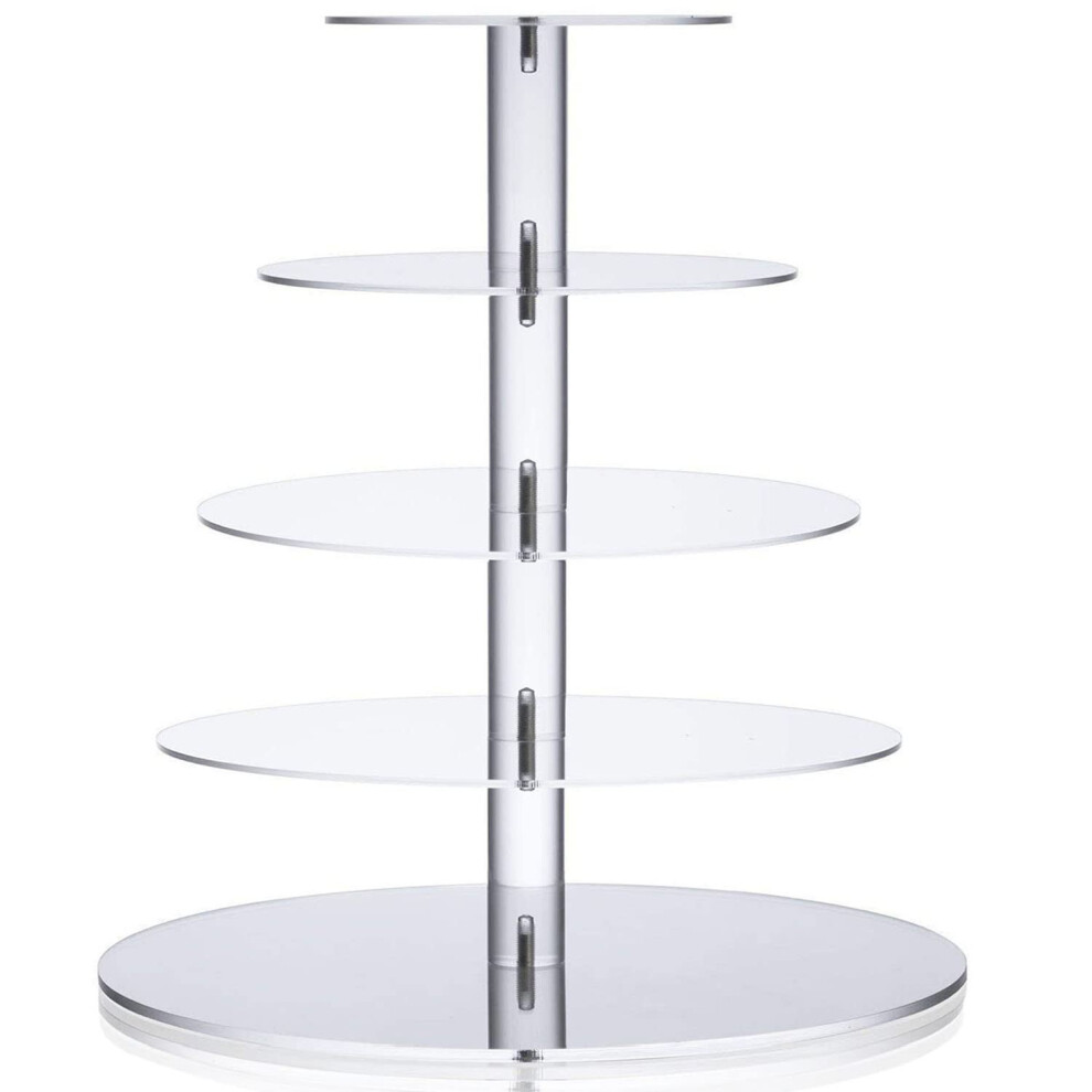 Cupcake Stand, 6 Tier Cake Stands, Round Acrylic Display Stand Cupcakes Tower for Wedding, Birthday & Party, 6''/8''/10''/12''/14'' Diameter