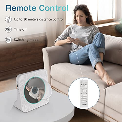 CD Player with Bluetooth 5.0, Protable CD Player for home, built-in dual Speaker/FM Radio/Timer, LCD Display, Dust Cover, Desktop CD Player Support 2