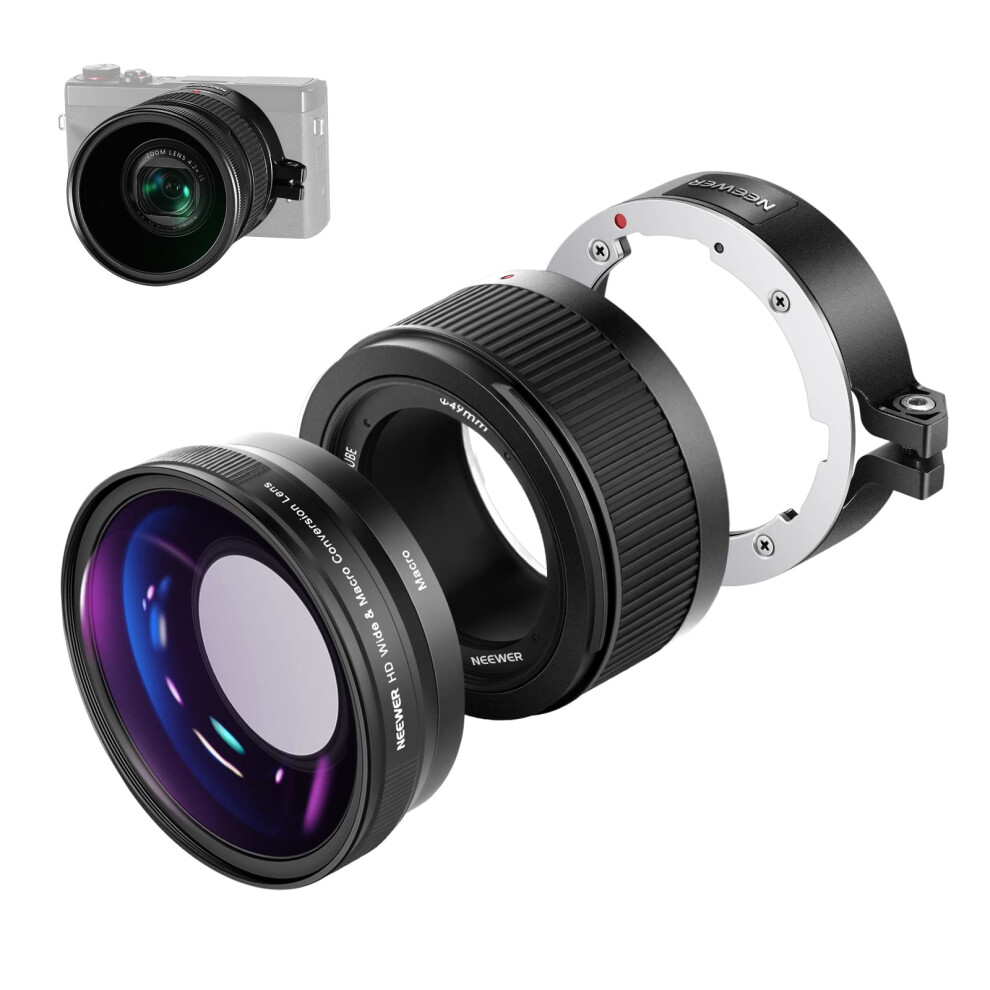 Wide Angle Lens Compatible with Canon G7X Mark III Camera, 2 in 1 18mm HD Wide Angle & 10x Macro Additional Lens with Extension Tube, Bayonet Mount