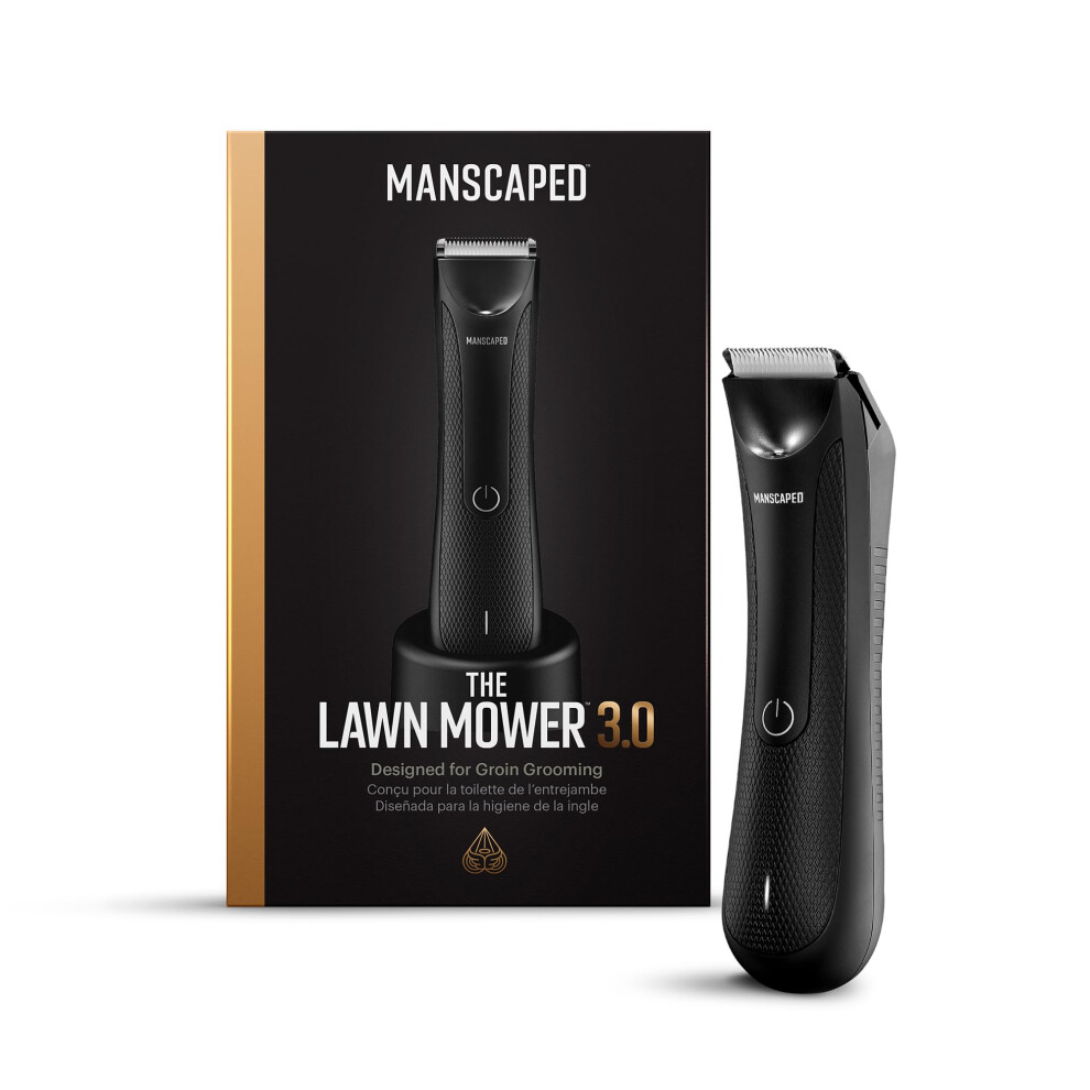 Manscaped Refining The Gentleman Manscaped The Lawn Mower 3.0, Electric Groin Hair Trimmer, Replaceable Ceramic Blade Heads, Waterproof Wet/Dry Clippers, Standing Recharge Dock,