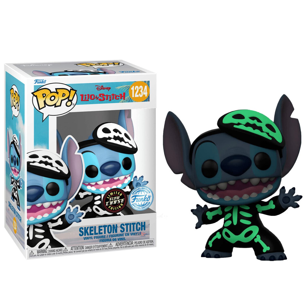 POP! Disney Lilo & Stitch #1234 - Skeleton Stich Glow Chase - Exclusive Collectible Vinyl Figure