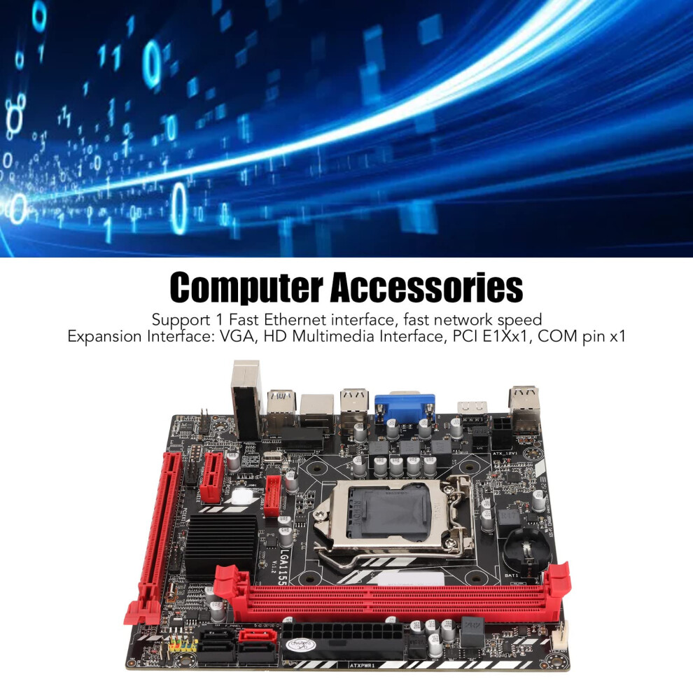 Dual DDR3 Motherboard for Corei7 i5 i3 for LGA1155 Computer Mainboard PCIE8X SATA3.0 SATA2.0x3 Supports ALC6625.1 Channel PC Motherboard on OnBuy