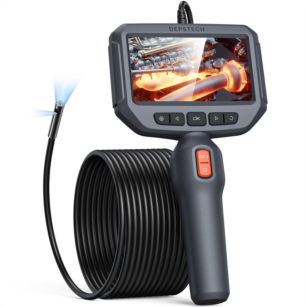 Dual Lens Endoscope Inspection Camera, Depstech 4.3'' Ips Screen Handheld Inspection Camera, 1080P 8Mm Endoscope, Ip67 Waterproof Inspection Camera 5015769274147