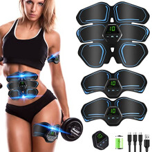 Abs Stimulator,Abs Trainer,EMS Muscle Stimulator LCD Screen Muscle Stimulator USB Rechargeable Portable Muscle Trainer 10 Modes 20 Intensities