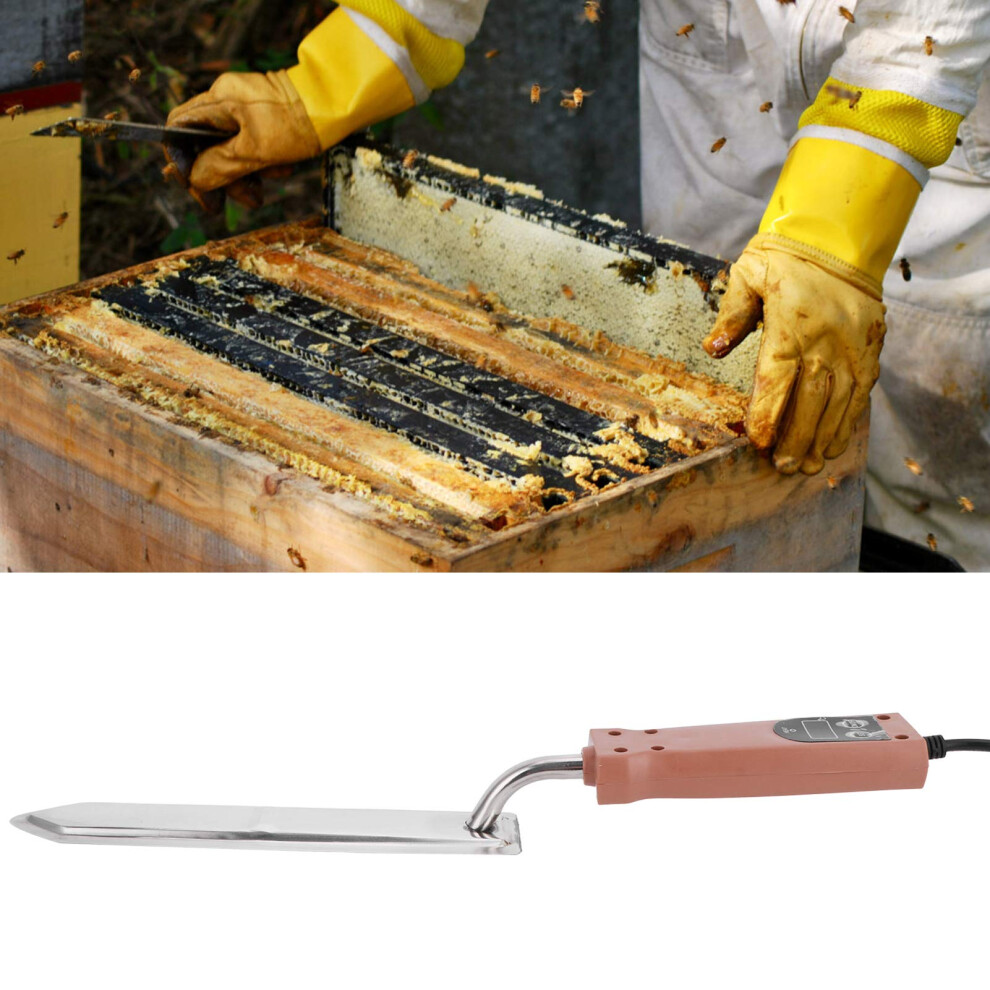 Electric Honey Uncapping Knife, Durable Stainless Steel Electric Honey Extractor Adjustable Temperature Control Honey Scraper Portable Beeswax Heating