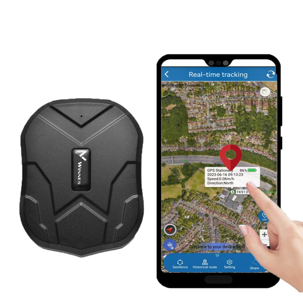 GPS Tracker Anti-theft Tracking 5000mAh Long Battery Life Car Safety Instant Alarm Real-time Location Positioning with APP/Web and SMS No Subscription