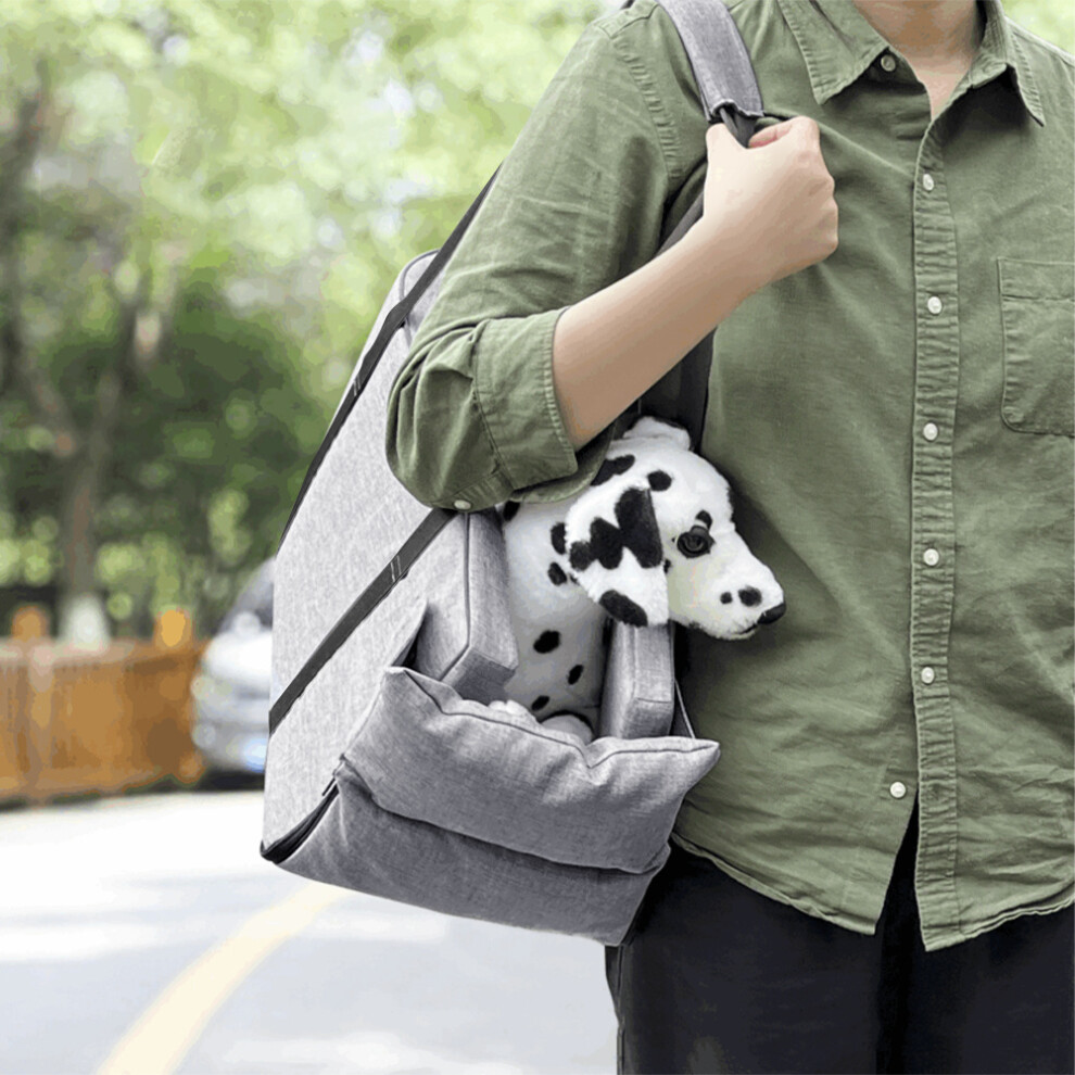 (Grey) Dog Car Booster Seat for Small Dogs Elevated Dog Booster Seat Pet Travel Carrier
