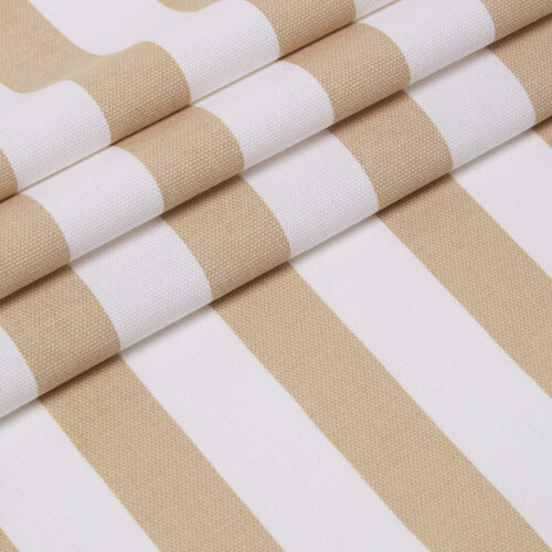 Homescapes (Beige) Pure Cotton Thick Stripe Fabric 150 cm Wide 2