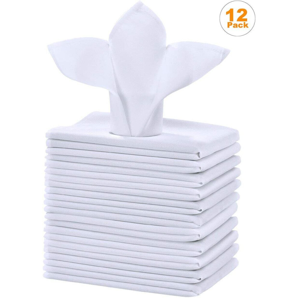 12 X Cotton Napkins Table Linen Dinner Large Cloths Hotel Wedding Party Reusable