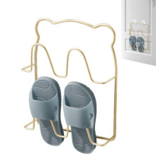 (Gold) Shoe Storage Wall Shoe Hangers Adhesive Slipper Rack Wall Mounted Shoe Rack Wall Hanger Flexible Multifunctional Sticky Shoe