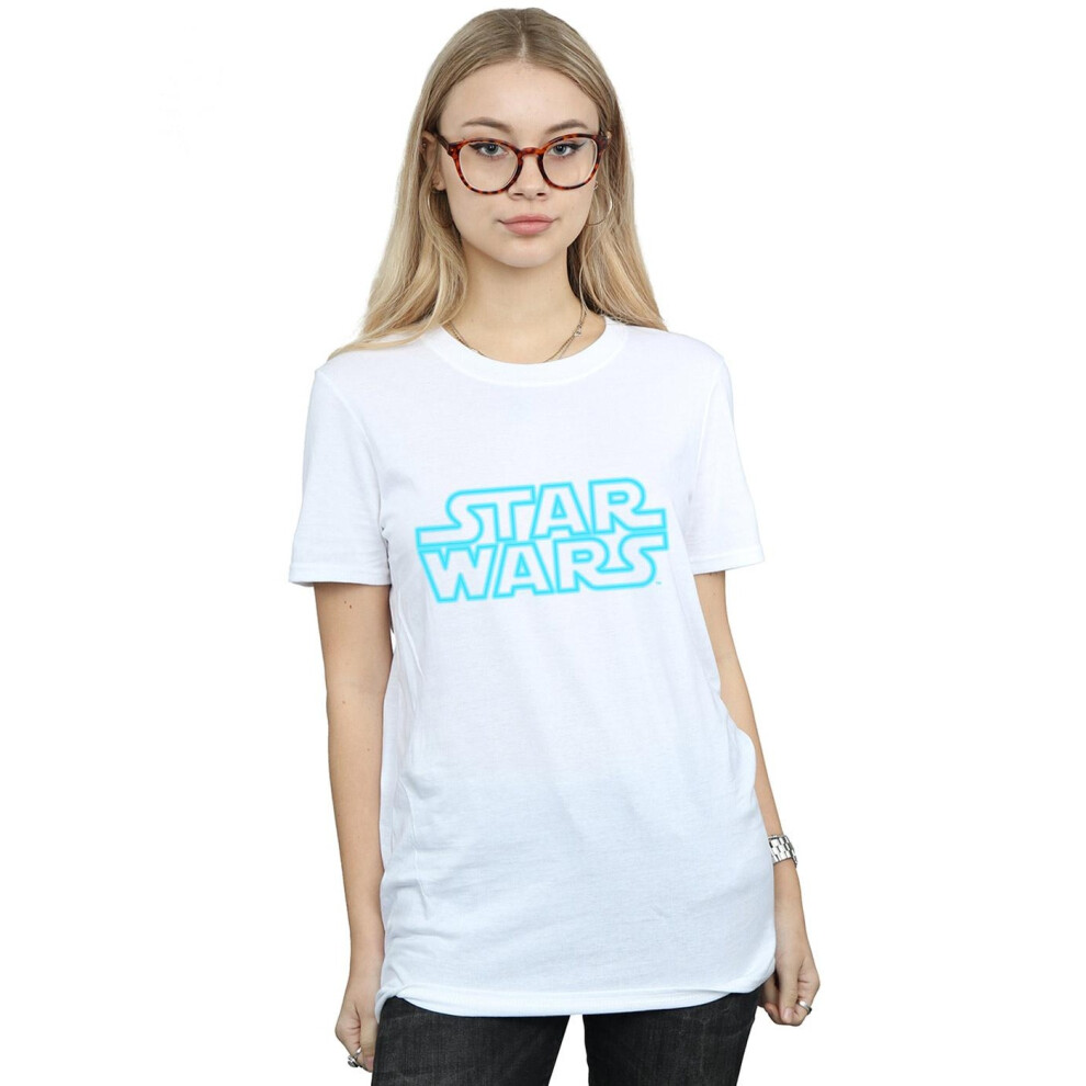 Neon Sign Logo Cotton Boyfriend T-Shirt