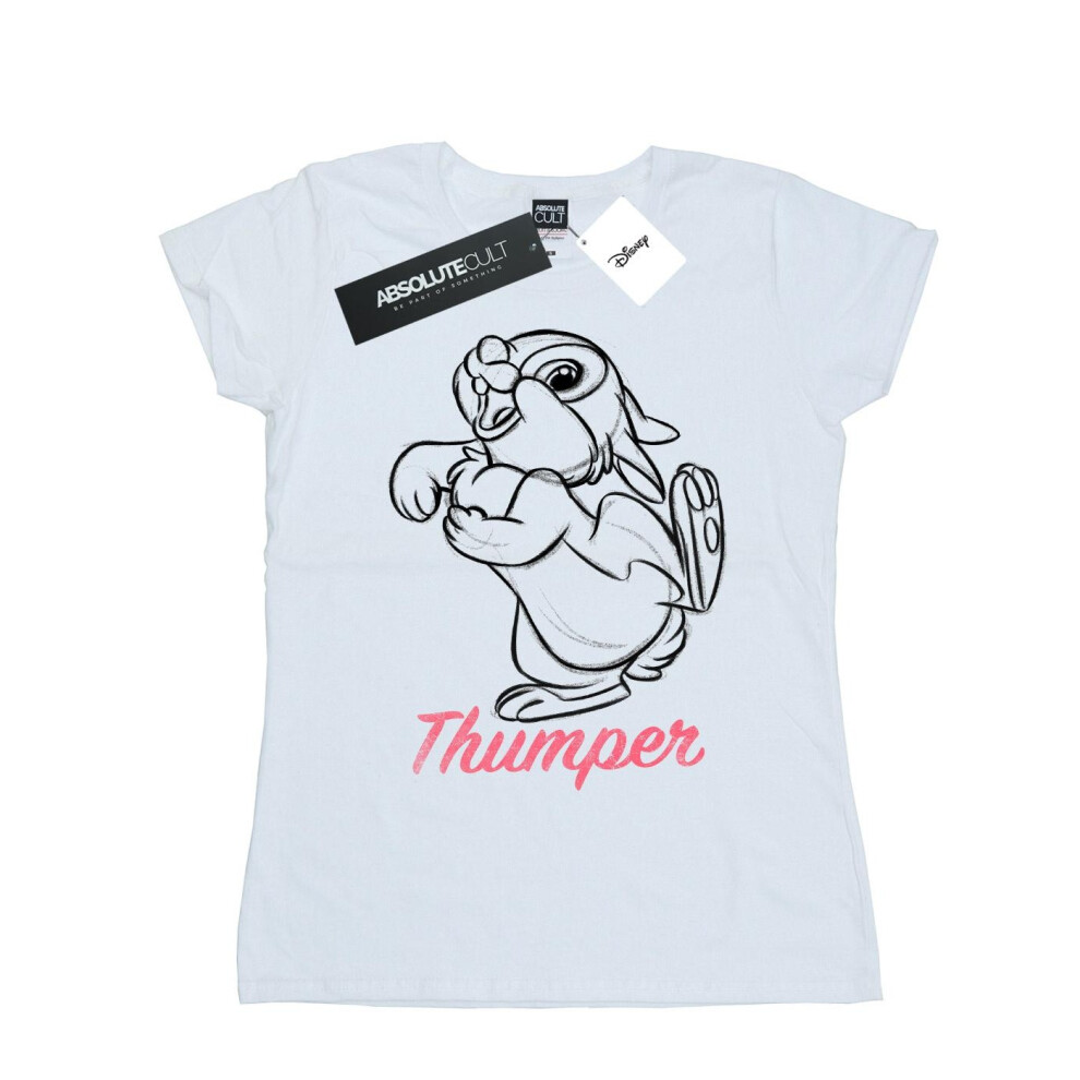 Bambi Thumper Line Drawing Cotton T-Shirt