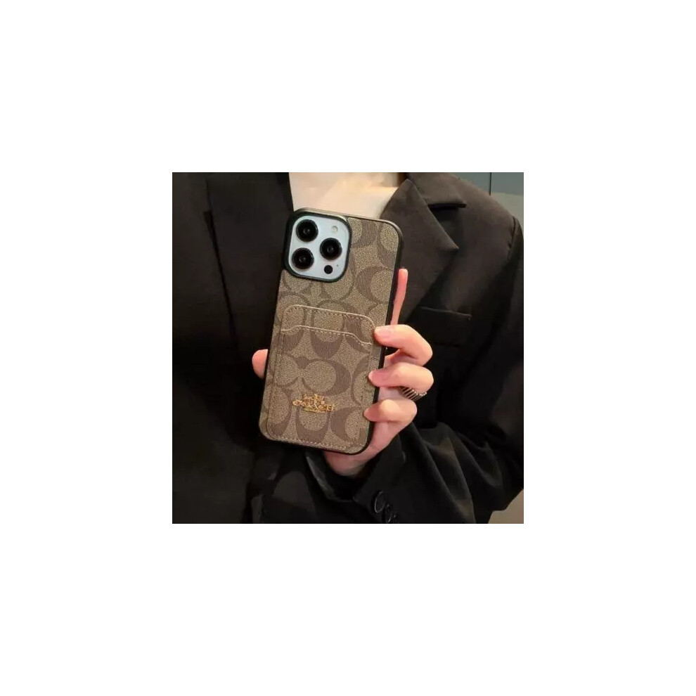 (Light Brown, For iPhone 12) Wallet Luxury Leather Magnetic Cover Case For iPhone 15 14 13 12 11Pro/ Pro Max*