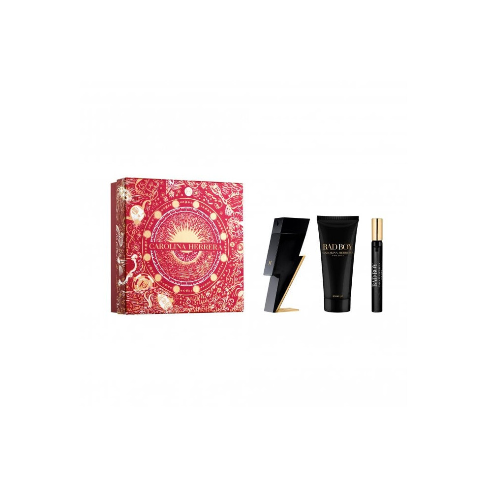 Carolina Herrera Bad Boy 50ml EDT, 100ml SG & 10ml TS 2024 Gift Set