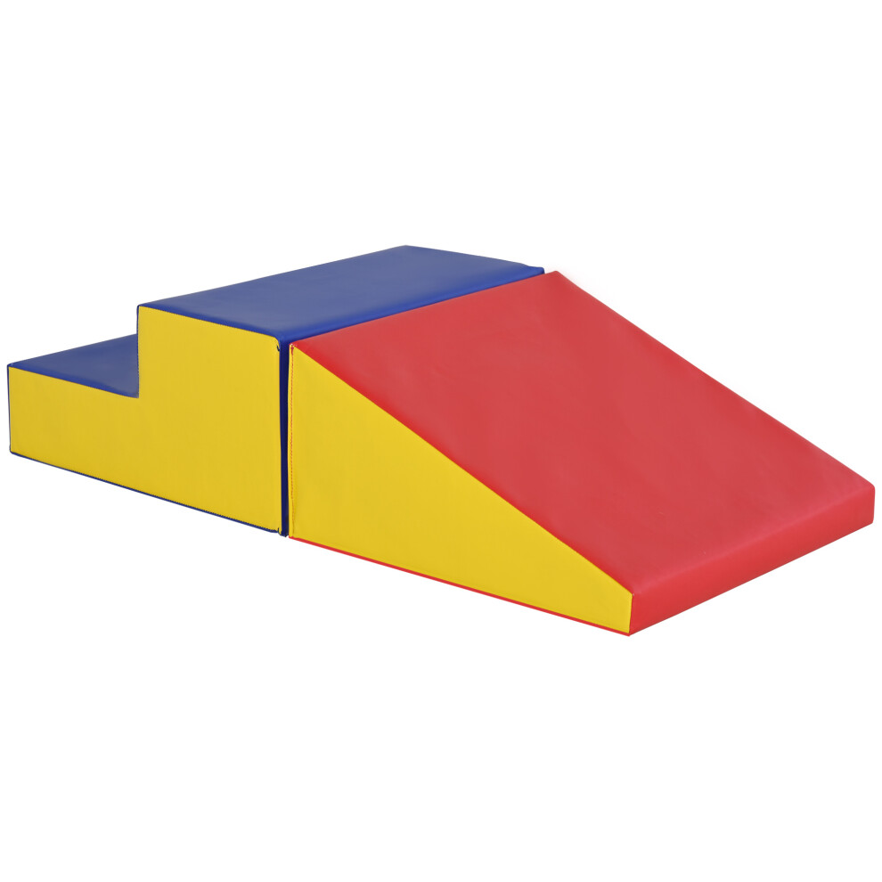 HOMCOM 2-Piece Soft Playset for Toddlers, Climb, Crawl, Red