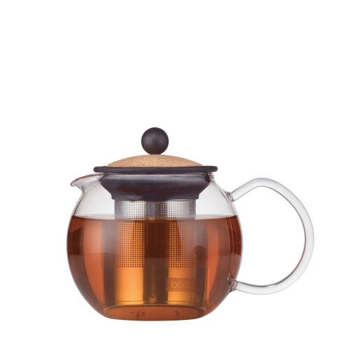 Tea press with stainless steel filter, (1.0 l,Transparent)