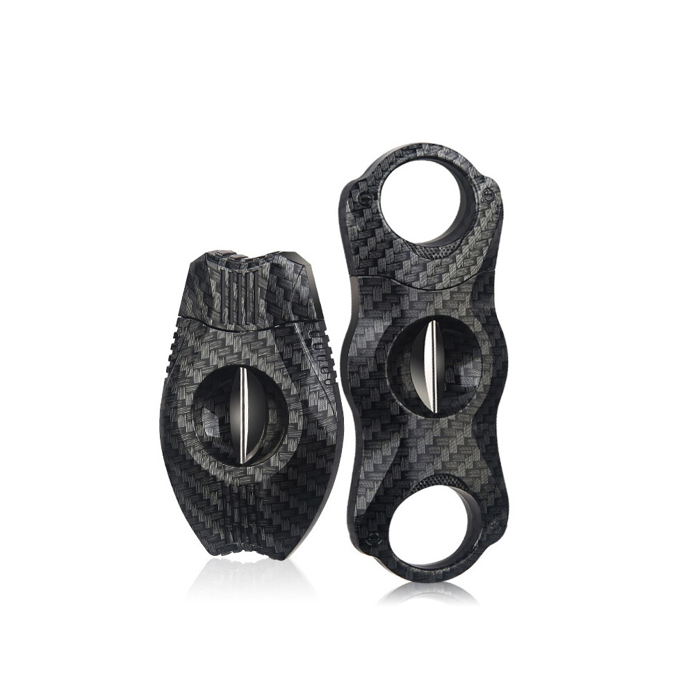 (Bear eye knife) Carbon Fiber V Cigar Cutter Classic Cigar Scissors Guillotine Cuban Pocket Luxury Smoking Cigar Accessories Free Shipping
