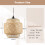 Costway Bamboo Pendant Light Hand-woven Ceiling Light Chandelier E27 Natural 6