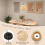 Costway Bamboo Pendant Light Hand-woven Ceiling Light Chandelier E27 Natural 8