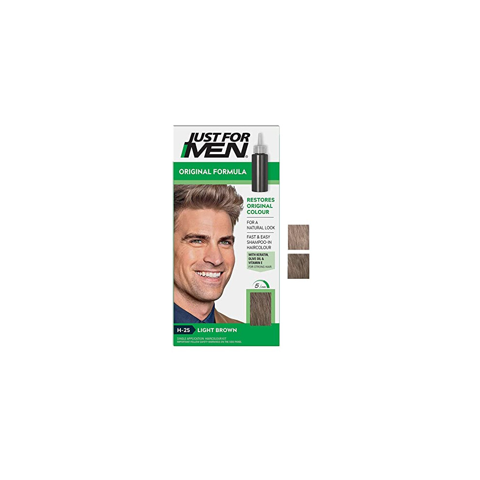 Just For Men Original Formula Light Brown Hair Dye, Targets Only The Grey Hairs, Restoring The Original Colour For a Natural Look Ã¢ H25