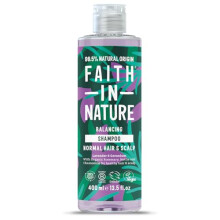 Faith In Nature Natural Lavender & Geranium Shampoo, Balancing for Normal Hair & Scalp, Vegan & Cruelty Free, No SLS, Silcones or Parabens, 400ml