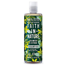 Faith In Nature Natural Seaweed & Citrus Shampoo, Detoxifying for Oily Hair & Scalp, Vegan & Cruelty Free, No SLS, Silicones or Parabens, 400ml