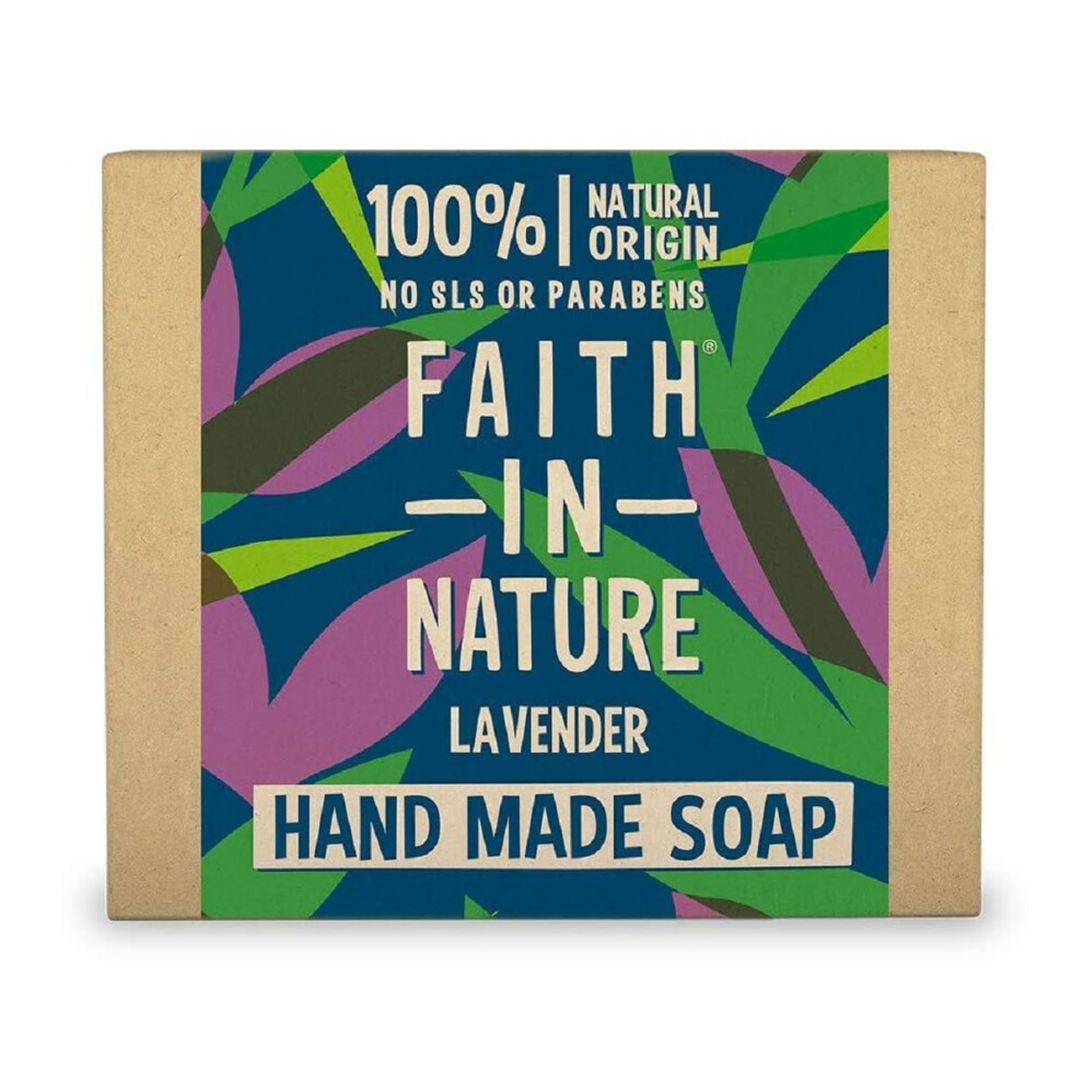 Faith In Nature Natural Lavender Hand Soap Bar, Relaxing, Vegan & Cruelty Free, No SLS or Parabens, 100g