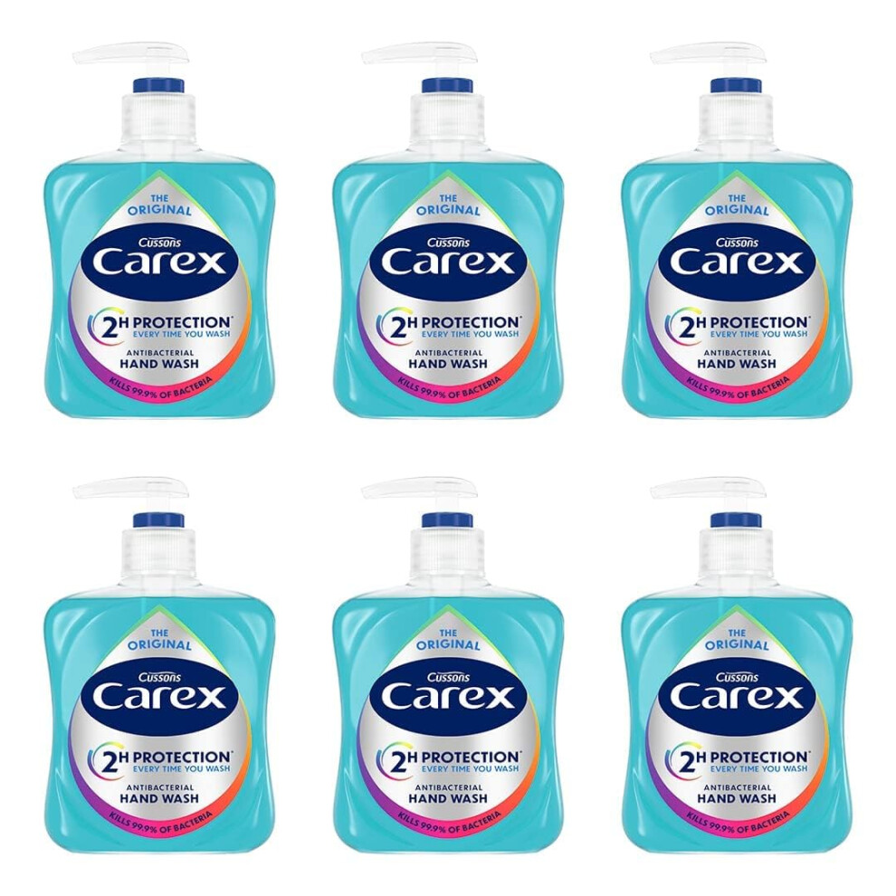 Carex Original Antibacterial Hand Wash, Clean & Protect Hands, Bulk Buy, Pack of 6 x 250 ml (Packaging may vary)