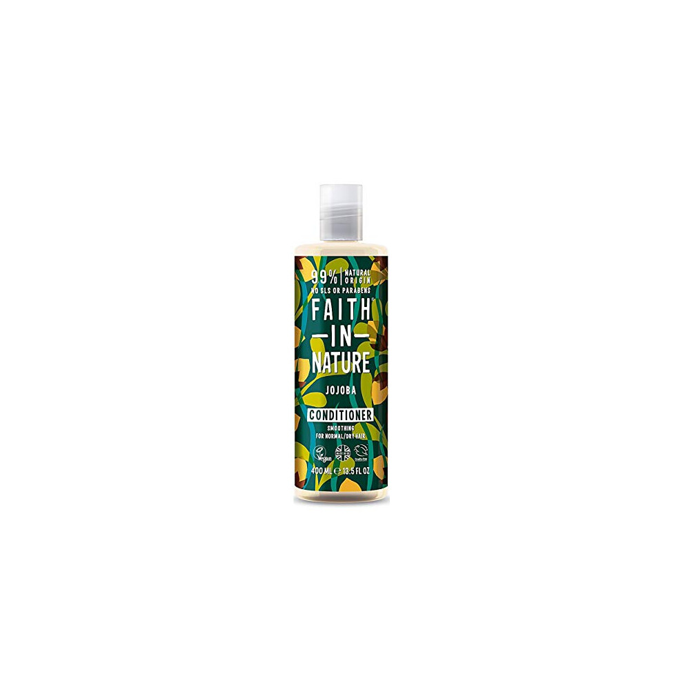 Faith In Nature Natural Jojoba Conditioner, Smoothing For Dry Hair & Scalp, Vegan & Cruelty Free, No Sls, Silicones Or Parabens, 400Ml