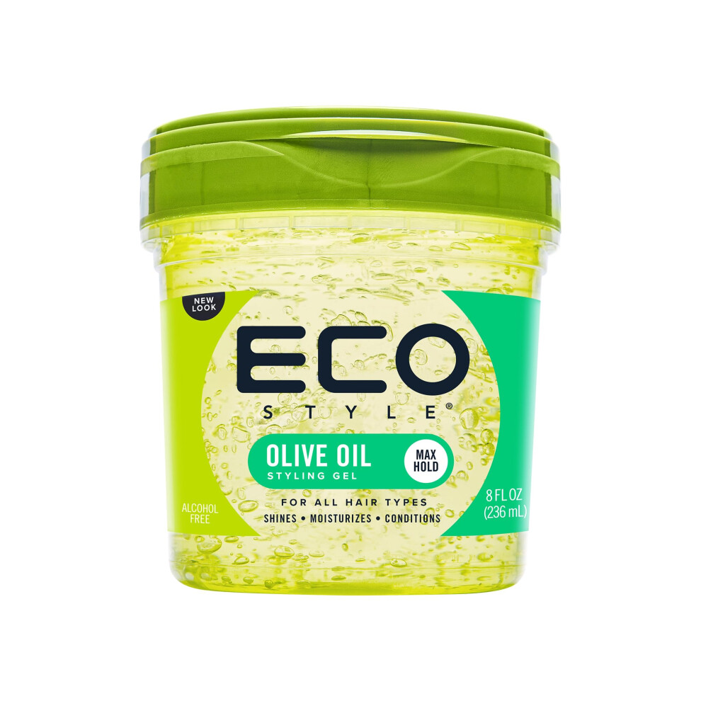 Eco Style Olive Oil Eco Styler Hair Gel, Hydrate and Style, Alcohol-Free, Green 236 ml (Pack of 1)