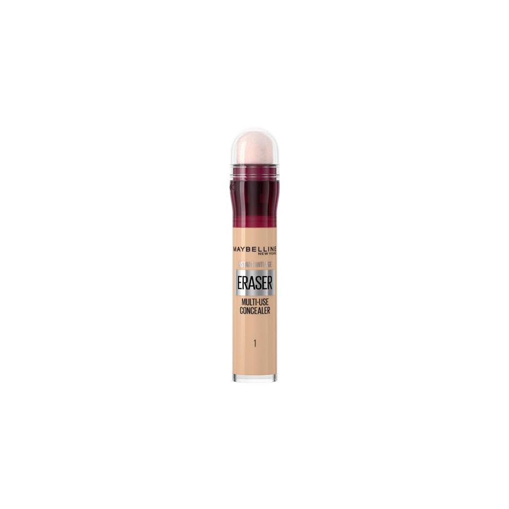 Maybelline Concealer Instant Anti Age Eraser Eye Concealer, Dark Circles and Blemish Concealer, Ultra Blendable Formula 01 Light