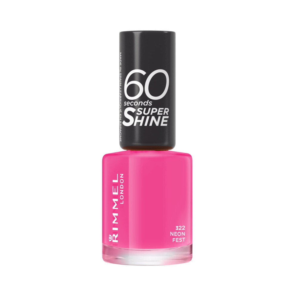 Rimmel London Rita Ora 60 Seconds Super Shine Nail Polish, Packaging May Vary, Neon Fest, 8 ml (Pack of 1)