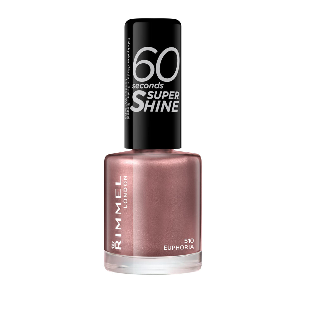 Rimmel 60 Seconds Super Shine Nail Polish - 8 ml, Euphoria nude/shimmer