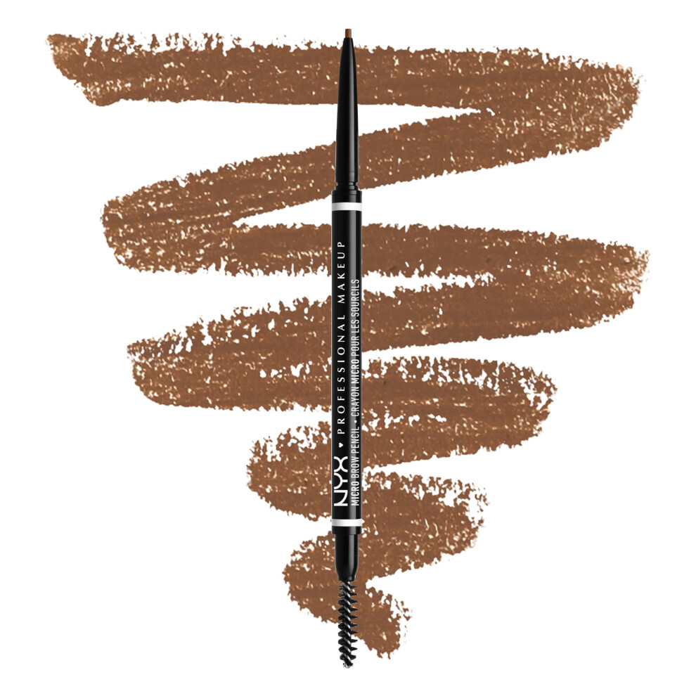 NYX Professional Makeup Micro Brow Pencil, Dual Ended With Mechanical Brow Pencil And Spoolie Brush, Vegan Formula, Shade: Auburn