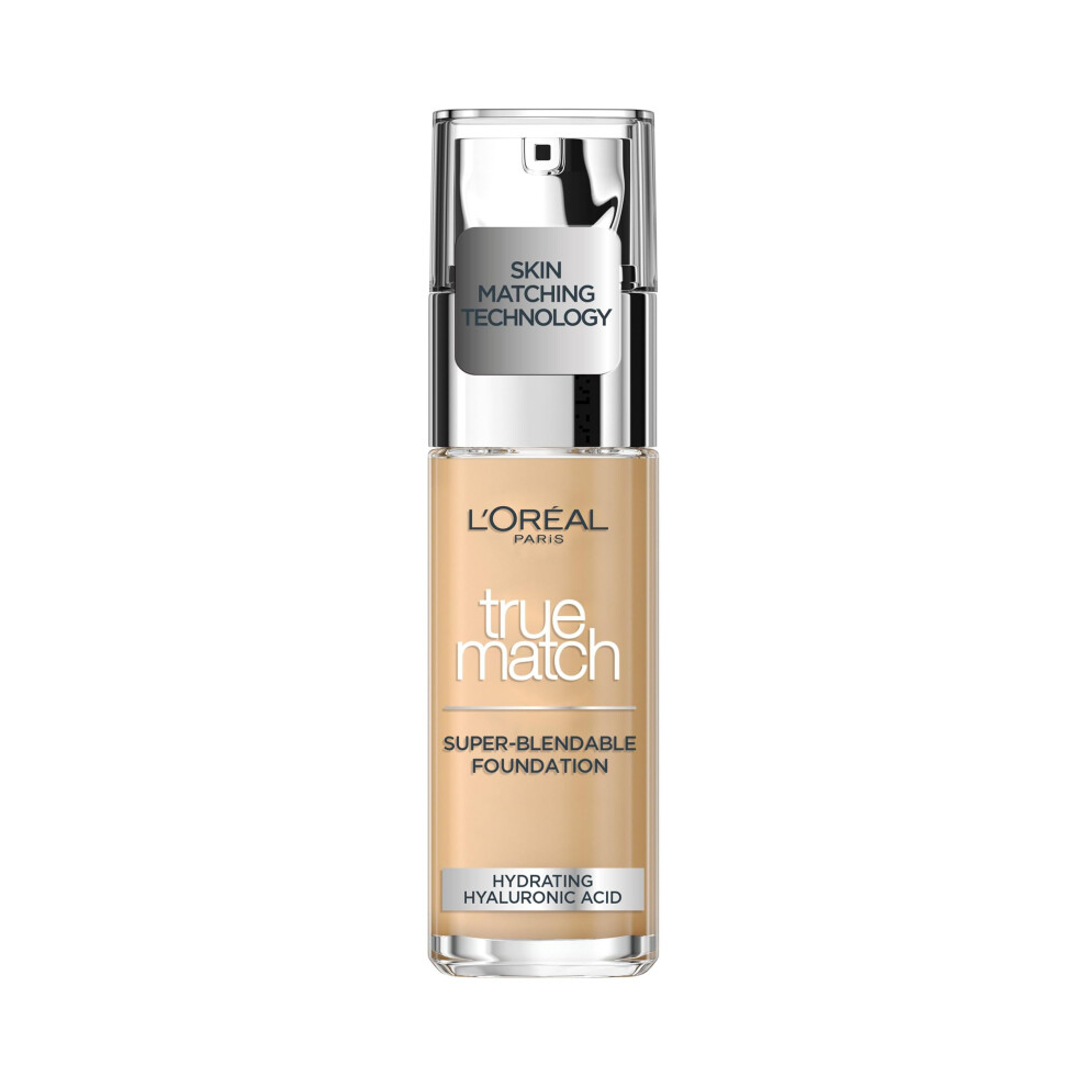 L'Oreal Paris True Match Liquid Foundation, Skincare Infused with Hyaluronic Acid, SPF 17, Available in 40 Shades, 2N Vanilla, 30 ml