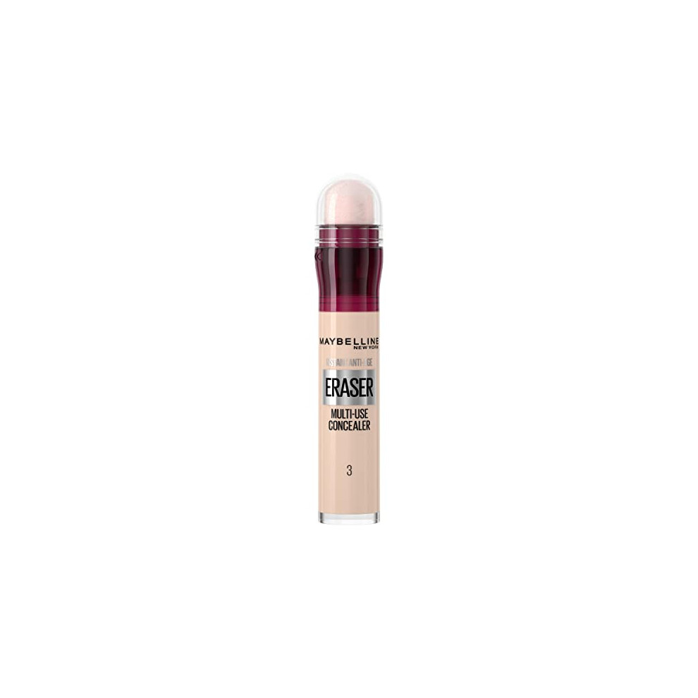 Maybelline Instant Anti Age Eraser Eye Concealer, Dark Circles and Blemish Concealer, Ultra Blendable Formula, 03 Fair