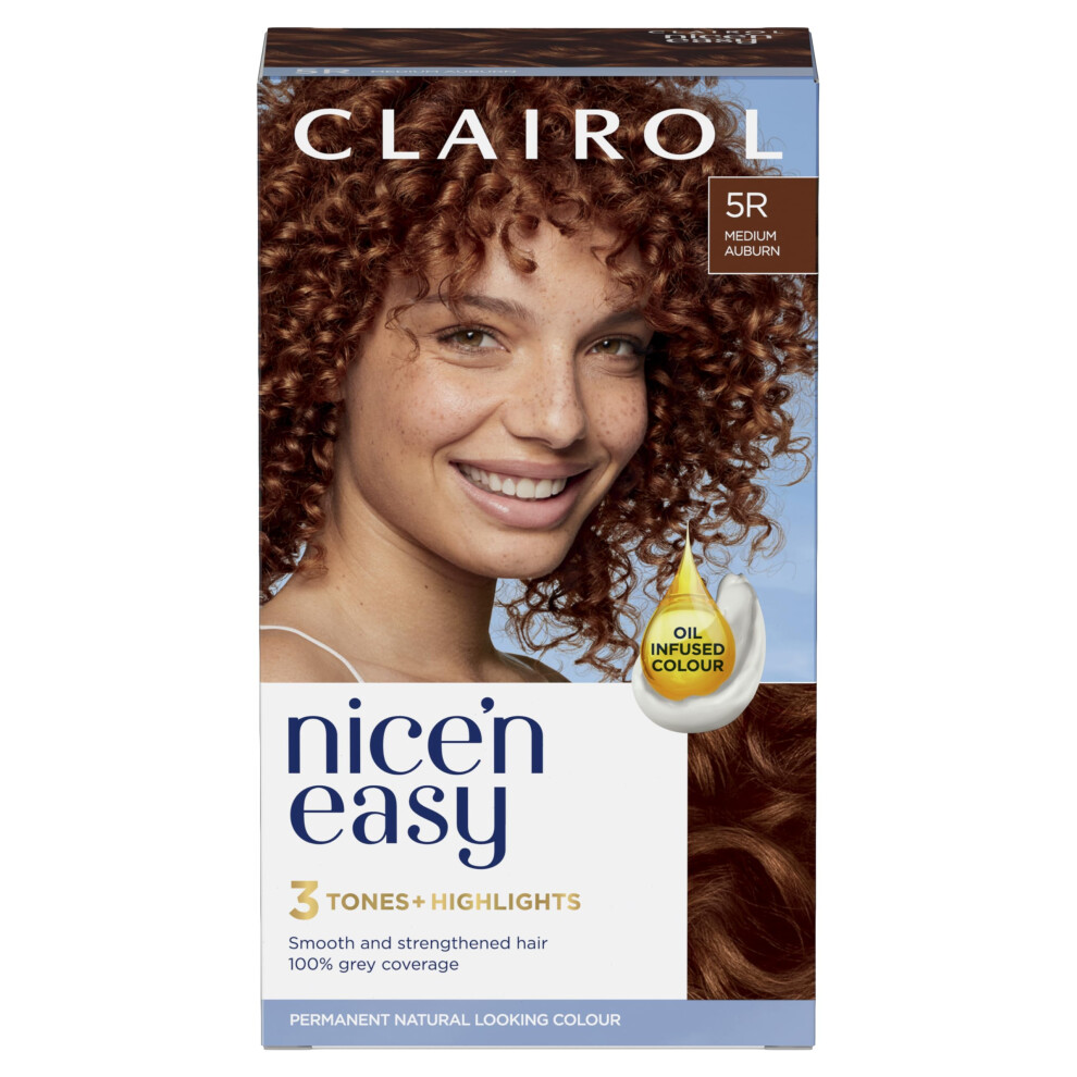 Clairol Clairol Nice'n Easy CrÃme, Natural Looking Oil Infused Permanent Hair Dye, 5R Medium Auburn