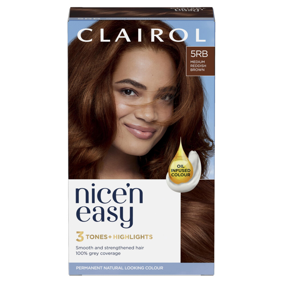 Clairol Nice'n Easy CrÃme Permanent Hair Dye, 5RB Medium Reddish Brown, 115g